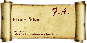 Fiser Ádám névjegykártya